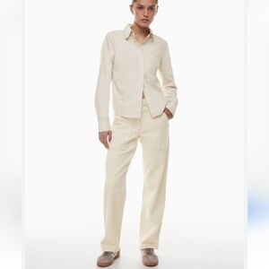 ARITZIA WILFRED FREE WOMEN'S LIKE NEW STONE COLOR CHINO PANTS Lyocel 2 X 28.5